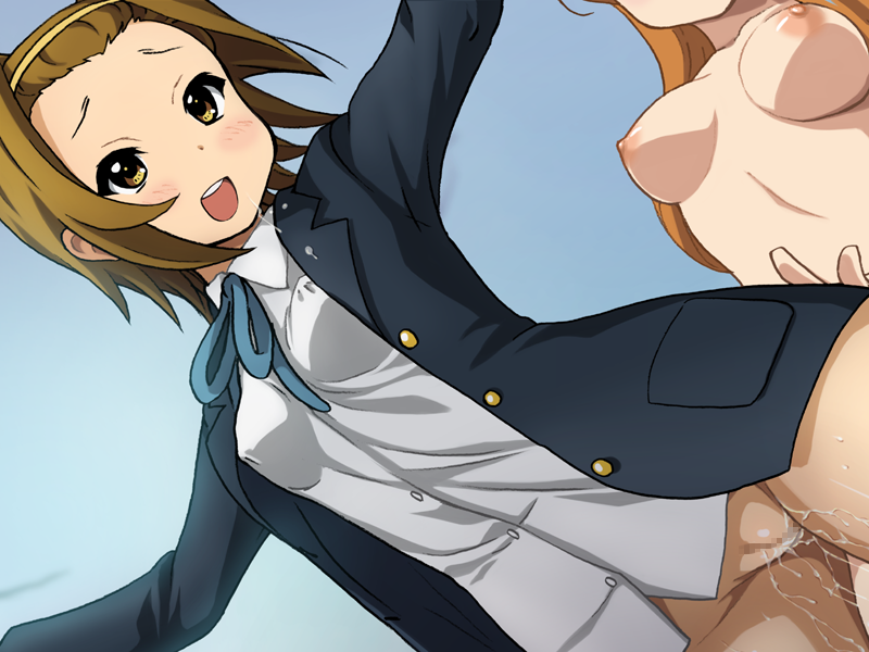 censored cum cum_in_pussy female futa_on_female futanari human human_only intersex k-on! megumi_sokabe_(k-on!) ritsu_tainaka_(k-on!) tagme