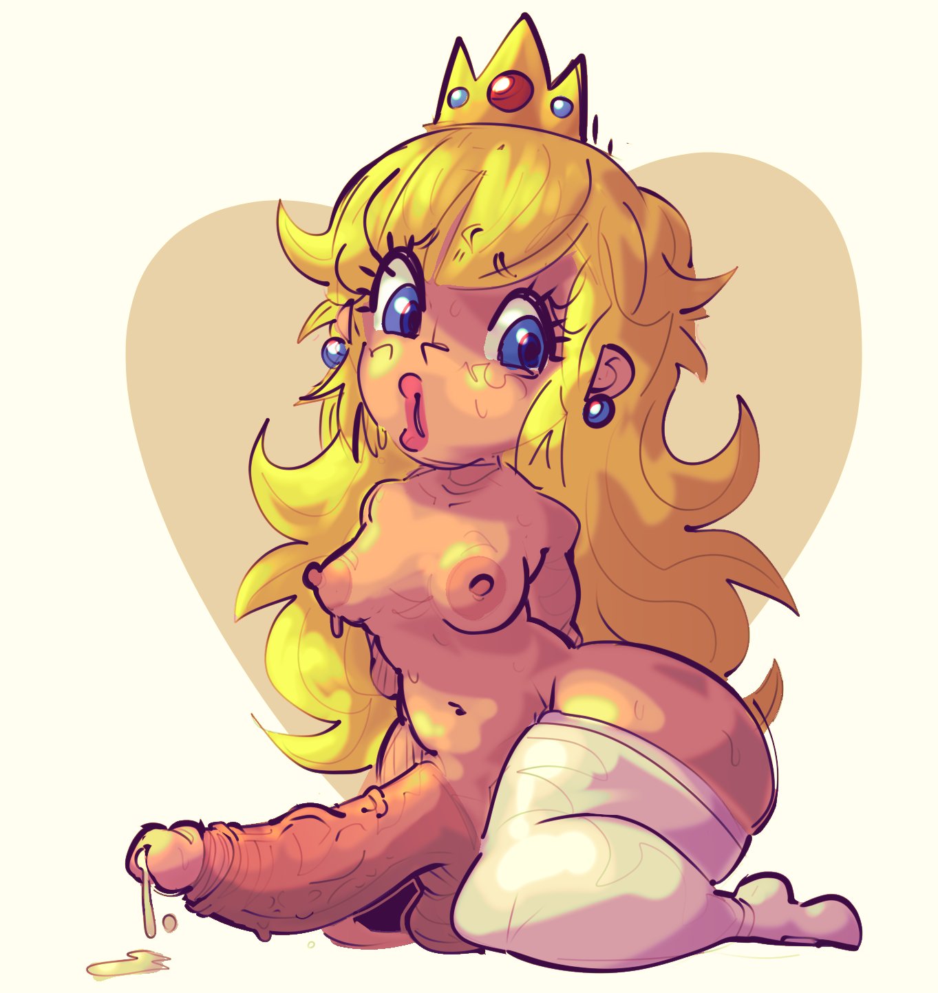 1futa areolae balls big_breasts blonde_hair breasts egstym erection futa_only futanari huge_cock human intersex kneeling light-skinned_futanari light_skin long_hair mario_(series) nintendo nipples nude penis princess_peach solo super_mario_bros. thick_thighs thighhighs video_game video_game_franchise video_games wide_hips