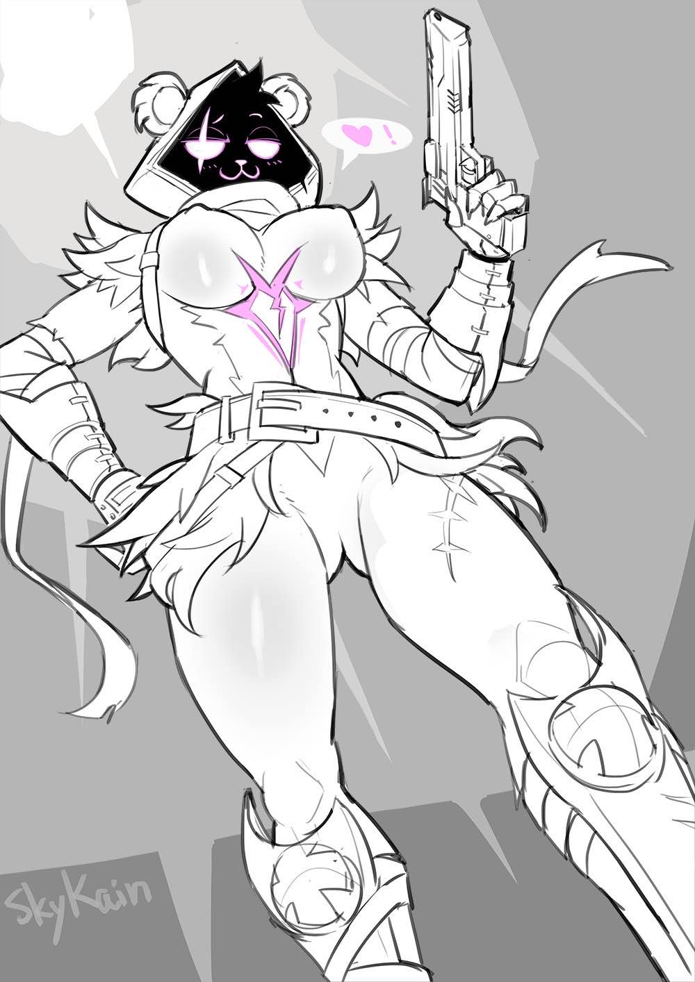 big breasts, black and white, breasts, female, fortnite, nipple bulge, raven team leader, raven team leader (fortnite), tagme, tagme (artist)