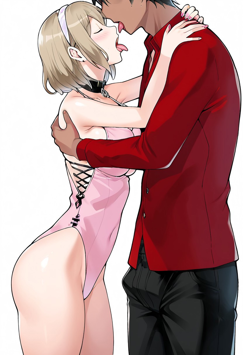 comic_page couple french_kiss hi_res highres hugging kissing male/female teenagers tongue_out