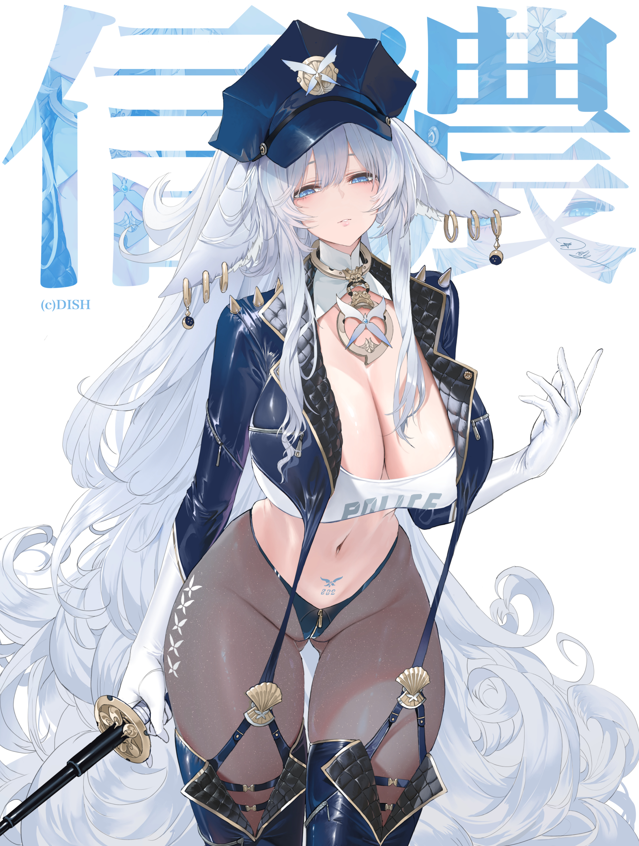 1girls, azur lane, blue eyes, breasts, dishwasher1910, female, fox ears, fox girl, hi res, hips, huge breasts, kitsune, light skin, light-skinned female, long hair, naughty face, shinano (azur lane), thick thighs, thighs, voluptuous, white hair, wide hips