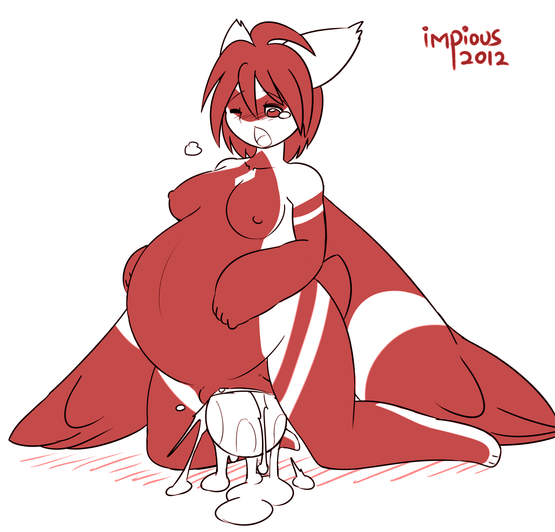 anthro breasts color egg egg_laying female female_only impious kneeling latias nipples nude pokemon pokemon_(species) pregnant solo tagme vulva