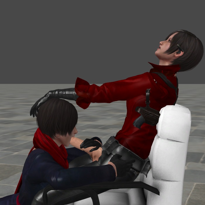 3d ada_wong ada_wong_(ty_brenneman) carla_radames fellatio futanari human insertion intersex leather_gloves leather_pants oral resident_evil resident_evil_6 sgtbullsteelhead