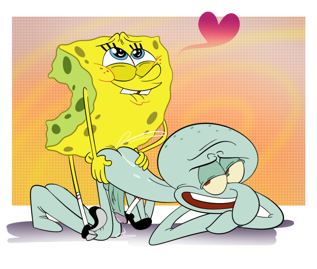 <3 2boys anal ass_up cephalopod cum cum_inside duo foreskin gay male male_only nude octopodiform octopus penis retracted_foreskin sea_sponge shoes smile smooth_skin spongebob_squarepants spongebob_squarepants_(character) squidward_tentacles uncircumcised uncut yece