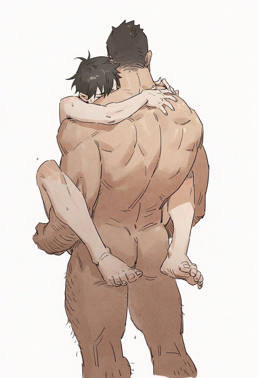 2boys, abs, age difference, ai generated, anal, anal sex, arm hair, armpit hair, ass, back, back muscles, balls, bara, beard, big balls, big dom small sub, big muscles, big pecs, big penis, black hair, blush, carrying, carrying partner, chest hair, daddy, dilf, dominant, dominant human, dominant male, domination, erect nipples, erection, ero frog0429, gay, glasses, hair, hairy, hairy chest, hairy male, happy trail, holding partner, hug, huge muscles, human, human dominating human, human on human, human penetrated, human penetrating human, humansub, hunk, larger human, larger male, leaking cum, leg hair, male, male focus, male only, male penetrated, male penetrating, male penetrating male, male/male, mature, mature male, moustache, muscular, muscular human, muscular male, naked, naked male, nipples, nude, older dom younger sub, older human, older male, older man and younger boy, older on young, older penetrating, older penetrating younger, original character, pecs, penetration, penis, penis in ass, pubic hair, sex, size difference, smaller human, smaller male, smaller penetrated, stand and carrying position, standing, standing sex, submissive, submissive human, sweat, yaoi, younger human, younger male, younger penetrated