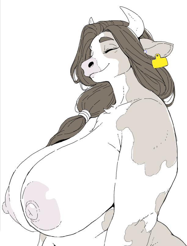1girls, anthro, bbw, big breasts, bovid, bovid humanoid, bovine, bovine humanoid, cattle, chubby, chubby female, cow ears, cow girl, huge breasts, nude, nude female, osada, overweight, overweight female