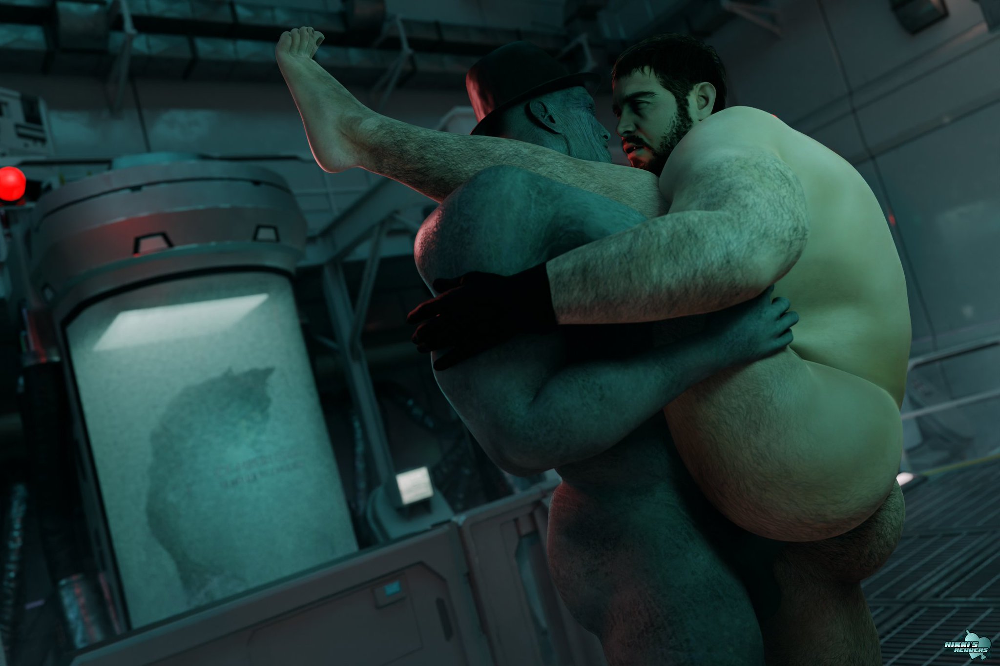 3d, 3d (artwork), 3d model, 3d render, anal, anal insertion, anal sex, ass, bara, beard, big ass, big butt, bubble ass, bubble butt, chris redfield, dat ass, dat butt, fat ass, fat butt, gay, grey skin, huge ass, huge butt, large ass, large butt, male, male only, mr x, muscular, muscular male, resident evil, rikkisrenders, round ass, round butt, standing sex, thick ass, thick butt