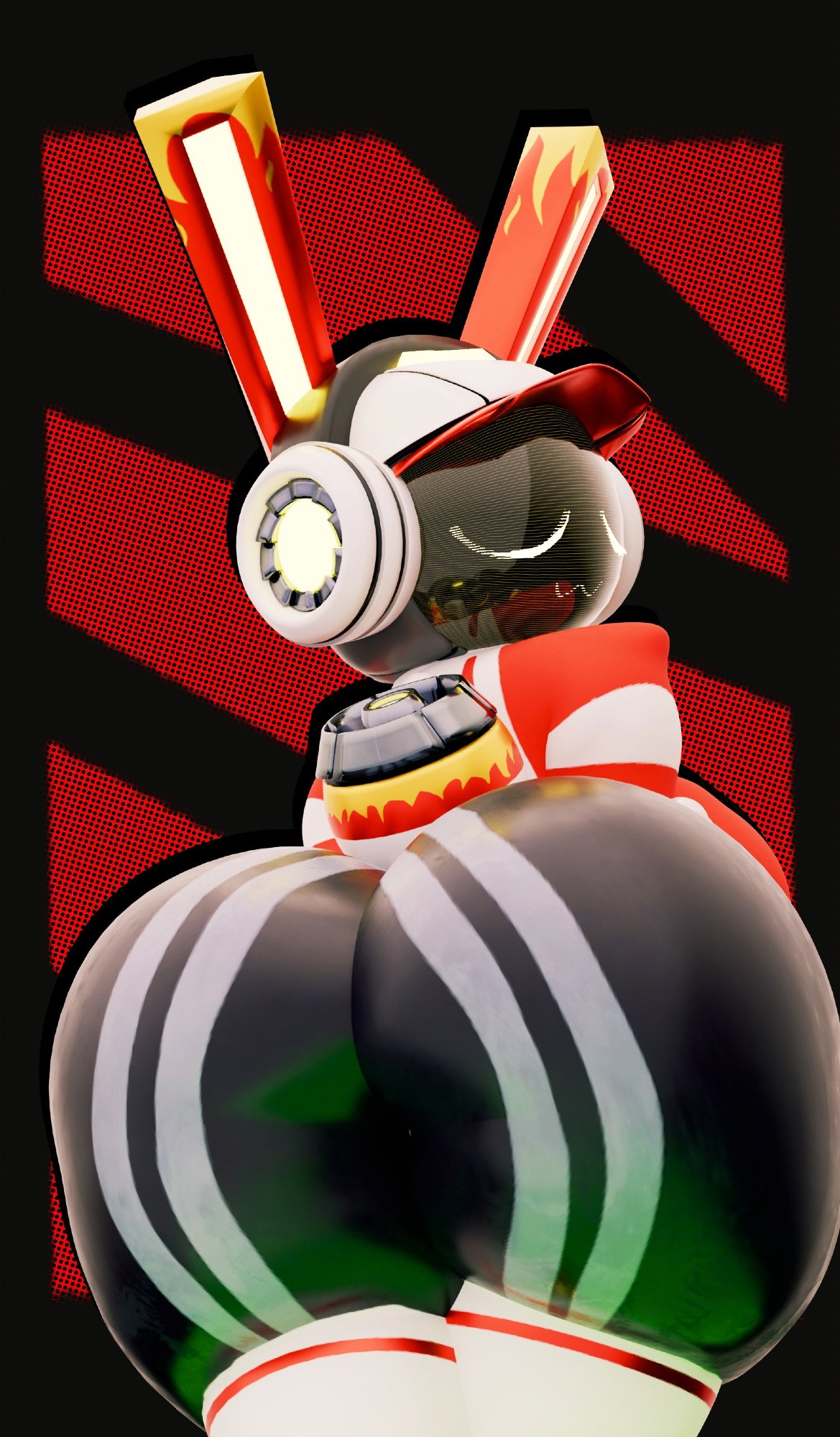3d, 3d (artwork), 3d model, anaroth, ass, big ass, bunny, bunny girl, hype ass, hyper, palmtreerothic, project turboblast, rabbit, rabbit girl, robot, robot girl, tempo (project turboblast), thick ass, thick thighs