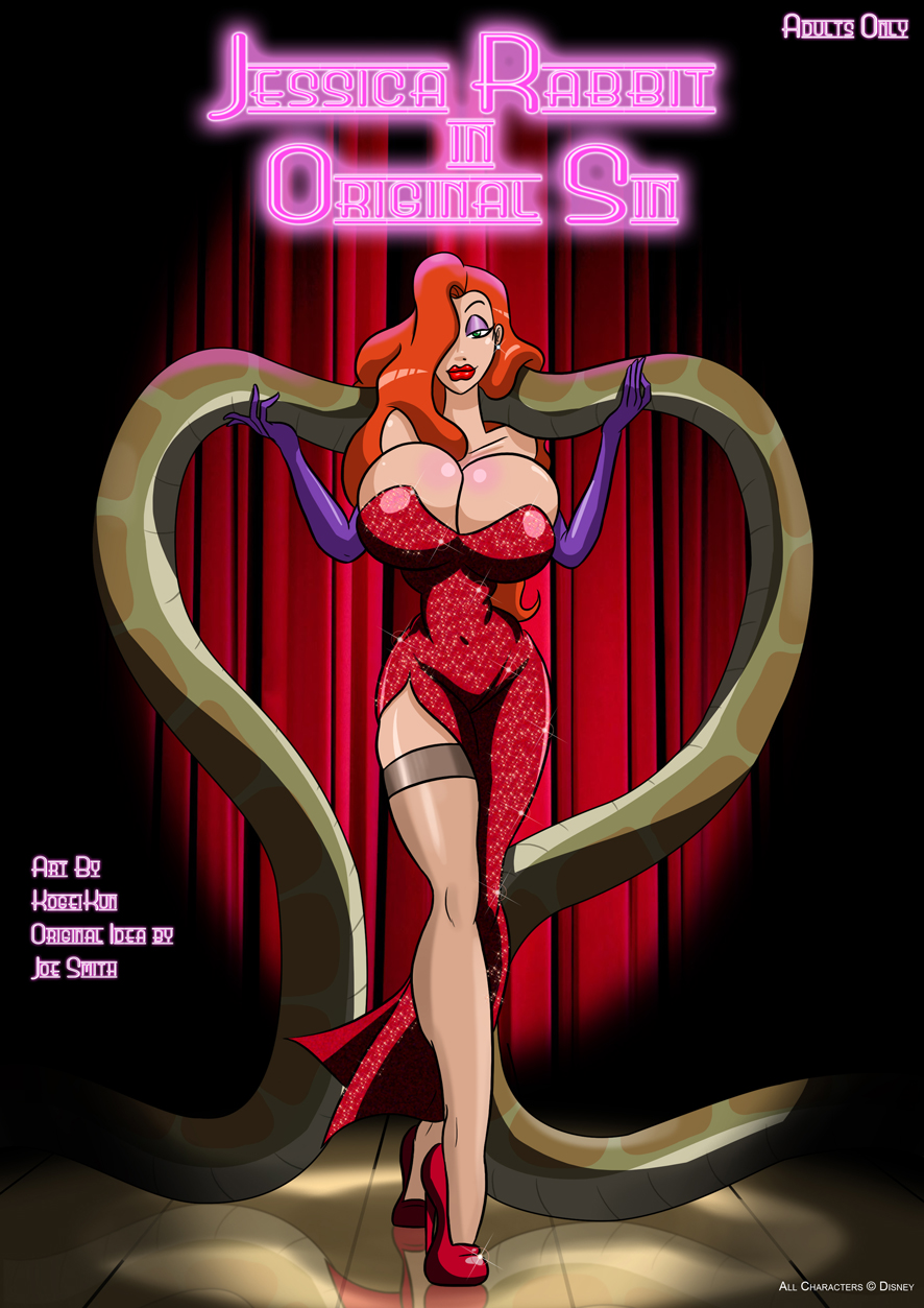 big_breasts breasts crossover disney female huge_breasts human jessica_rabbit kaa kogeikun male penis reptile scalie snake the_jungle_book who_framed_roger_rabbit