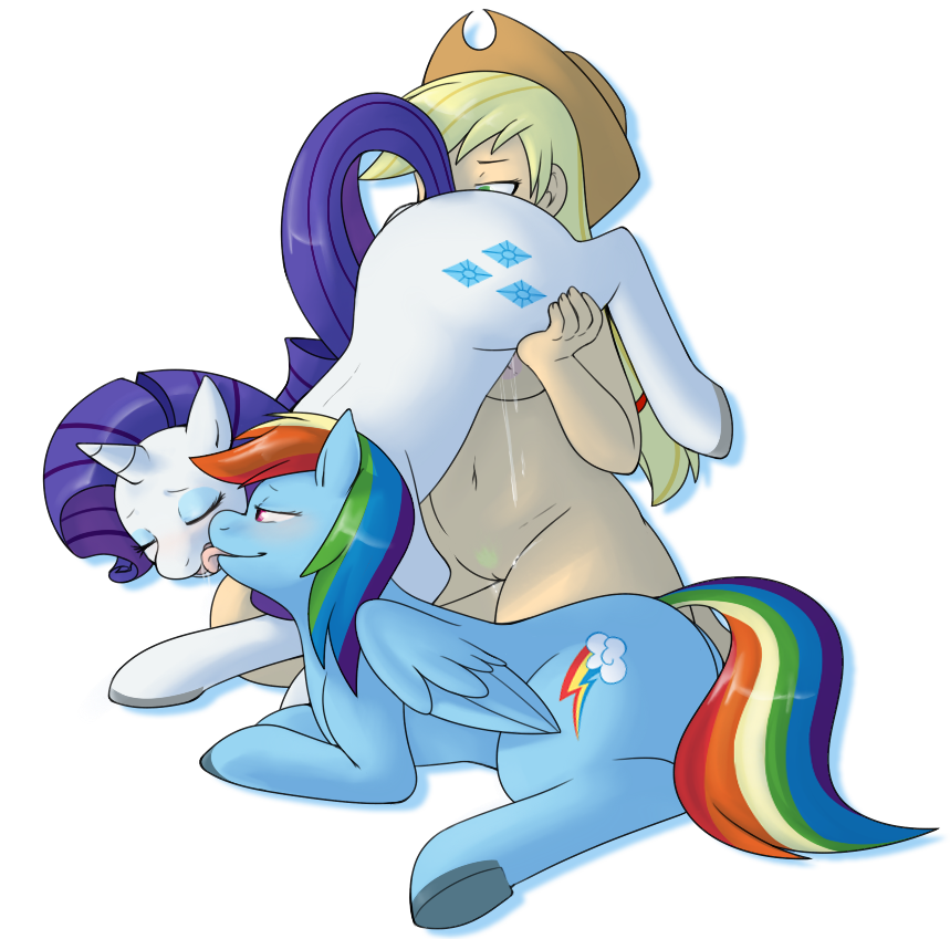 applejack_(mlp) equine female female_only friendship_is_magic fur human multiple_females my_little_pony pony rainbow_dash_(mlp) rarity_(mlp) redintravenous smooth_skin