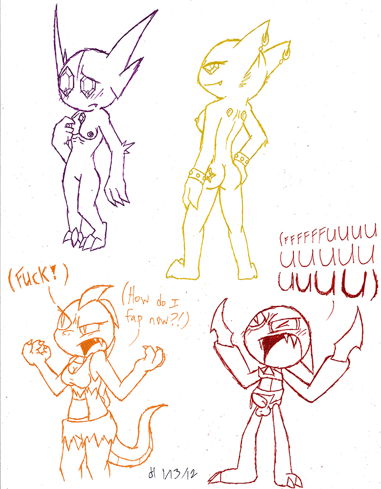 female foxred64 interspecies male pawniard pokemon sableye scrafty tagme