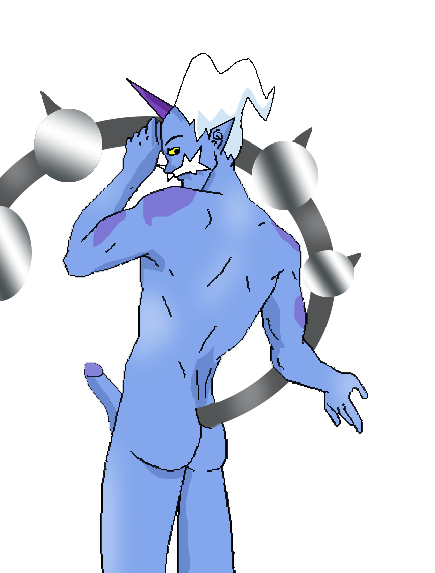 anthro ass blackrose color male male_only nude penis pokemon solo standing tagme thundurus transparent_background