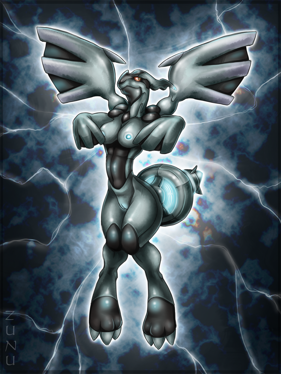 anthro breasts color female female_only nipples nude pokemon pokemon_bw solo standing tagme vulva zekrom zunu-raptor