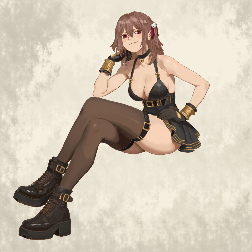 1girls, artlongon, bratty, breasts, evil neuro, female, indie virtual youtuber, indie vtuber, medium breasts, mesugaki, red eyes, revealing clothes, smirk, sorrowhead (artist), steampunk, thighhighs, twitch, vedal ai, virtual youtuber, vtuber, vtuberfanart, vtubers