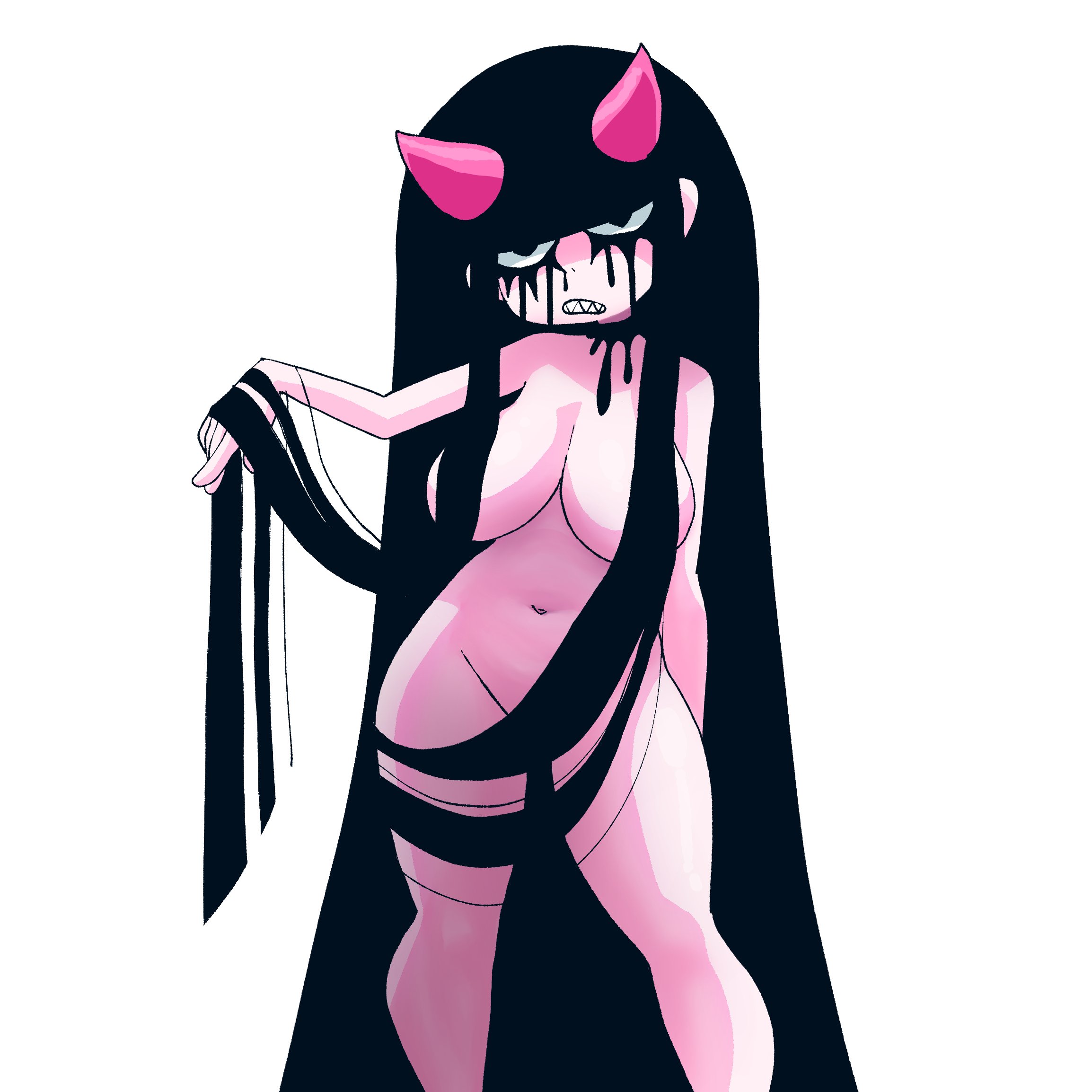 2d, alien, alien girl, busty, coolerinker, demon, demon girl, demon horns, female, female focus, goth, goth girl, hourglass figure, inker comics, inkershike, monica (inker comics), tagme, wide hips