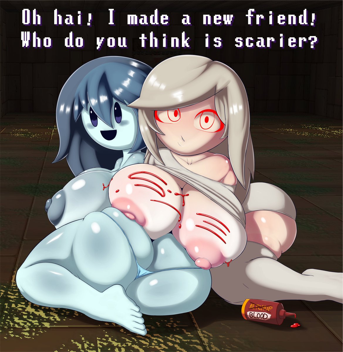 2girls, dakagite, female, ghost, ghost girl, my ghost friend, spooky (shojs), spooky's house of jump scares, susie (dsand)