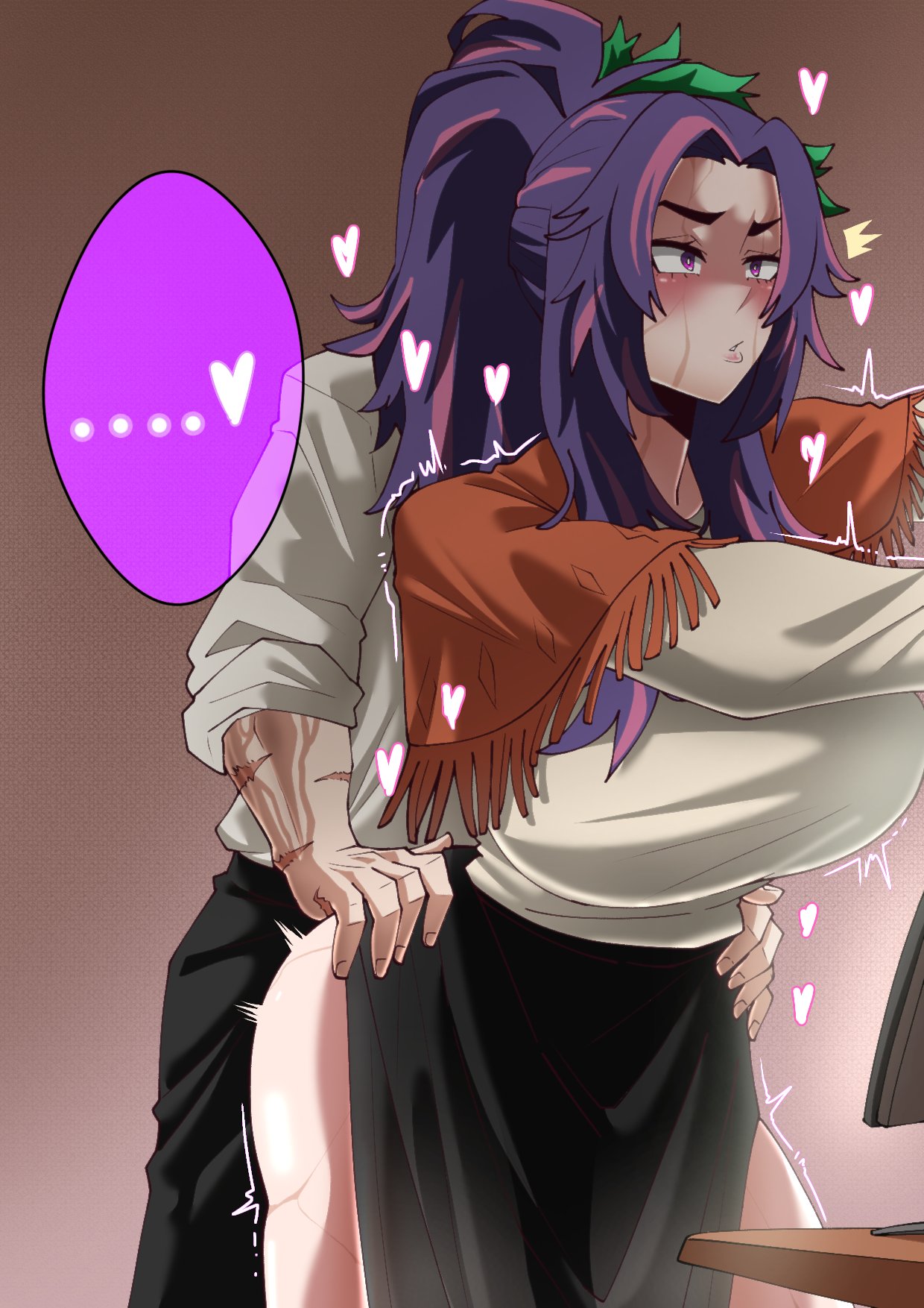 1boy, 1girls, alternate breast size, ass, backshots, big ass, big breasts, big butt, boku no hero academia, breasts, clothed, clothed sex, clothes, clothing, deku, dominant male, fat ass, fat butt, female, fucked from behind, green bean, green hair, green-haired male, izuku midoriya, kaina tsutsumi, lady nagant, male, my hero academia, my hero academia (finale), older female, penis, penis in pussy, post-timeskip, purple hair, purple-haired female, pussy, scars, scars all over, scars on arm, scars on face, skirt, skirt lift, submissive female, thick ass, thick butt, tied hair, trembling, vaginal penetration, vaginal sex, younger male, younger penetrating older