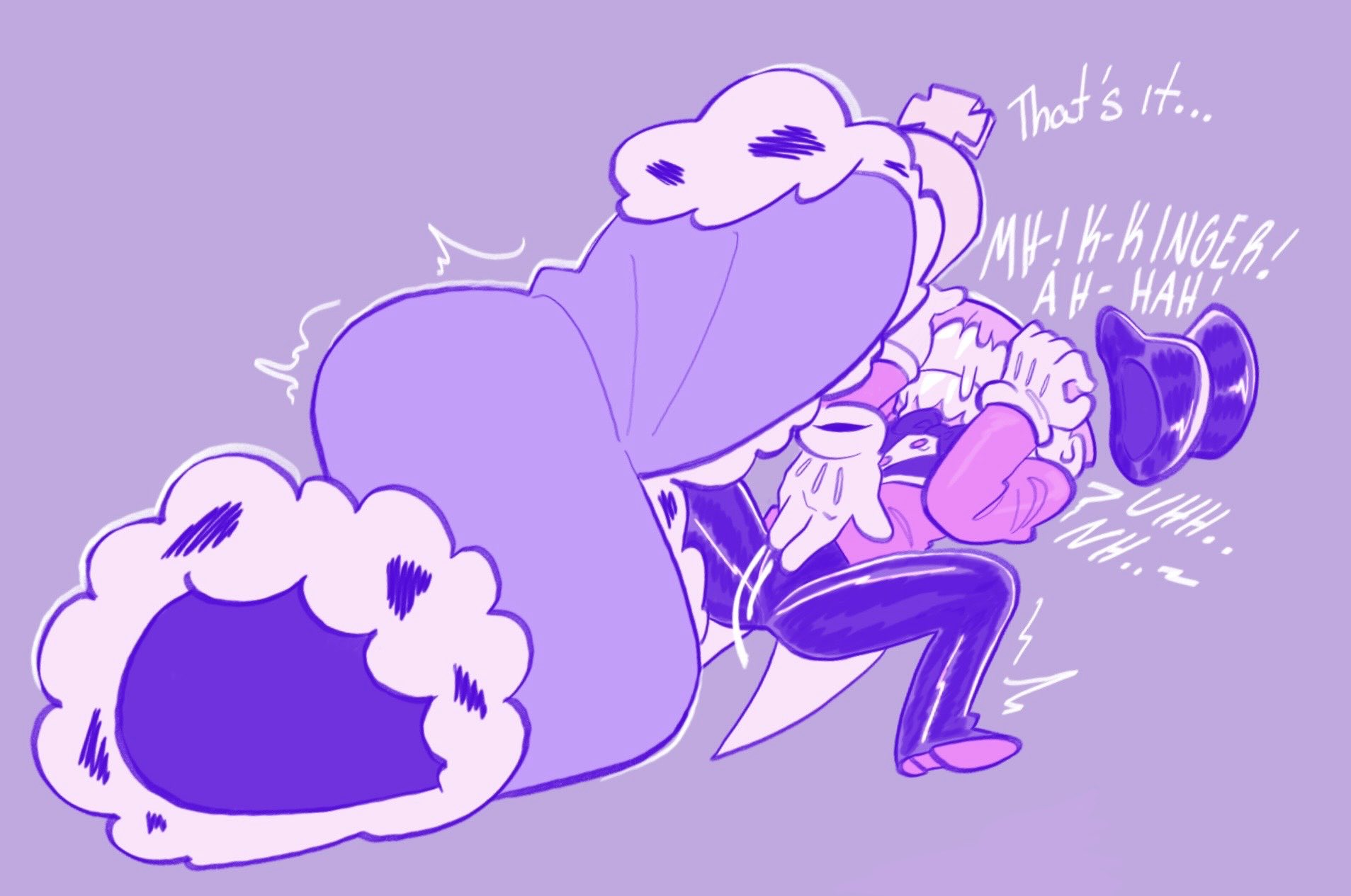 2boys, caine (the amazing digital circus), frottage, kinger (the amazing digital circus), penis, ringmaster, ringmaster outfit, the amazing digital circus, yaoi