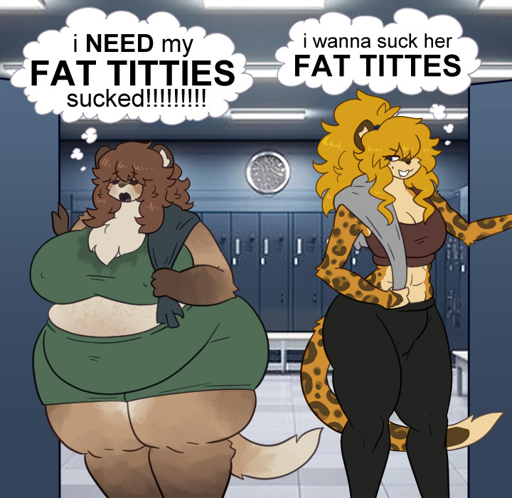 ass, big ass, big breasts, breast size talk, breasts, bubble butt, chubby, cleavage, female, furry, helen (mexifurfoof), huge ass, huge breasts, lucy (mexifurfoof), mexifurfoof, size talk, tagme, text, thick thighs, wide hips
