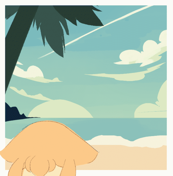 animated, areolae, beach, big breasts, breasts, catgirl, female, golden bikini, no bra, siwnow, topless