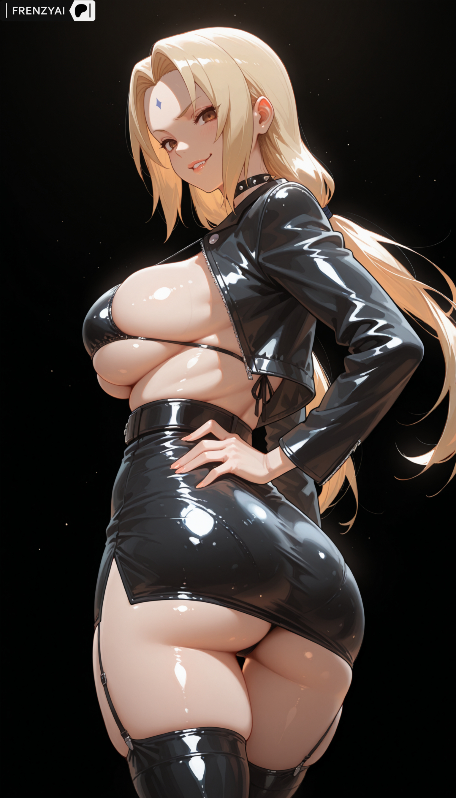 ai generated, female, frenzyai, naruto, naruto (series), posing, sexy body, standing, tsunade