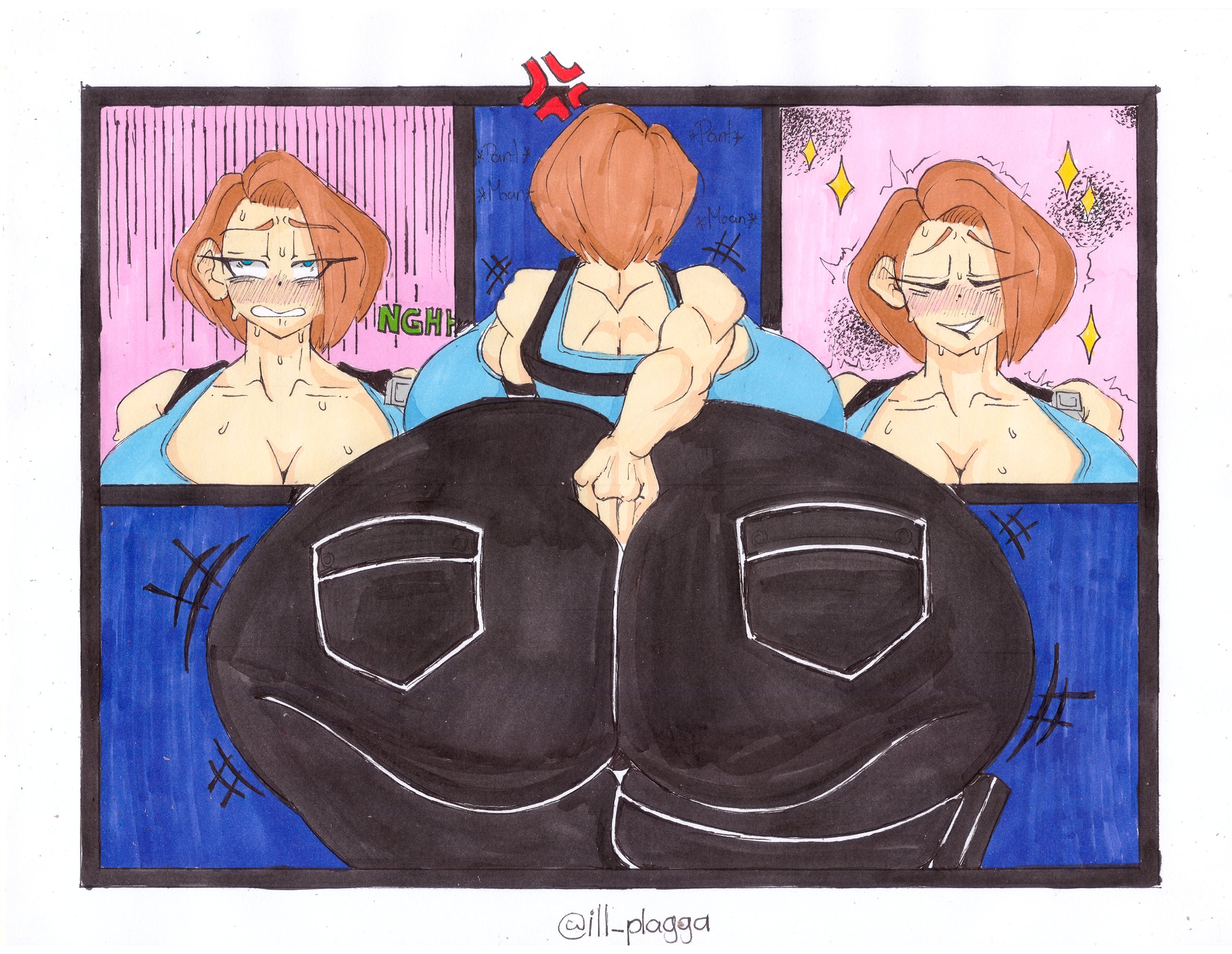 ass, big ass, breasts, butt digging, digging up in they ass, female, huge ass, ill plagga, jill valentine, resident evil