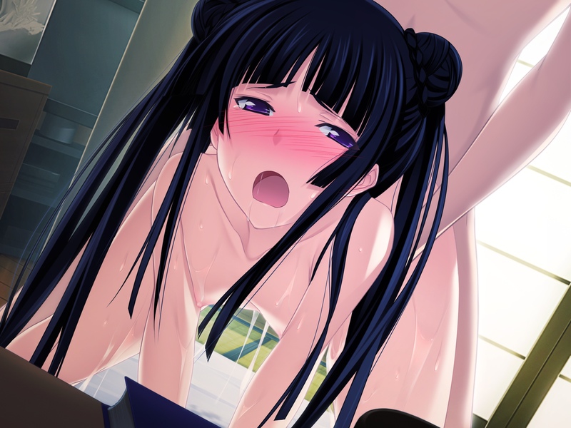 bent over, black hair, doggy style, dripping pussy, female, fushikawa kokoro, game cg, maji de watashi ni koi shinasai!, nude, pussy, sex
