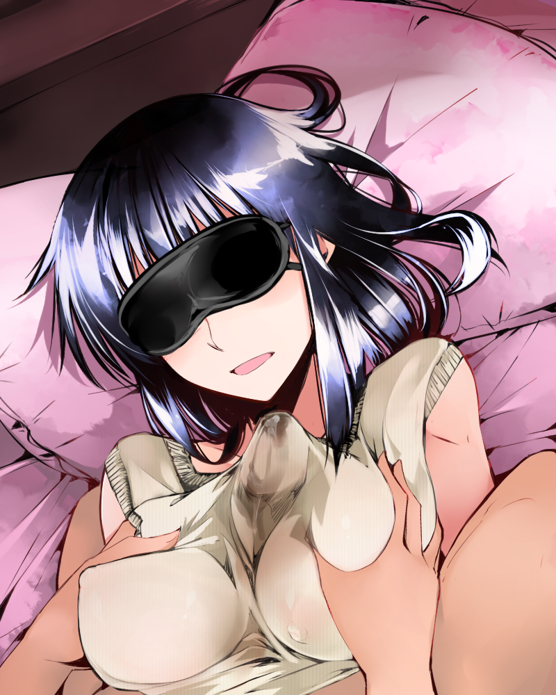 blindfold breast_grab breasts clothes_penetration clothesjob clothing cosaten cum cum_in_clothes cum_on_clothes cum_through_clothes cum_under_clothes erect_nipples female large_breasts male outercourse paizuri paizuri_under_clothes penis penis_under_clothes pillow school_rumble straight suou_mikoto under_clothes