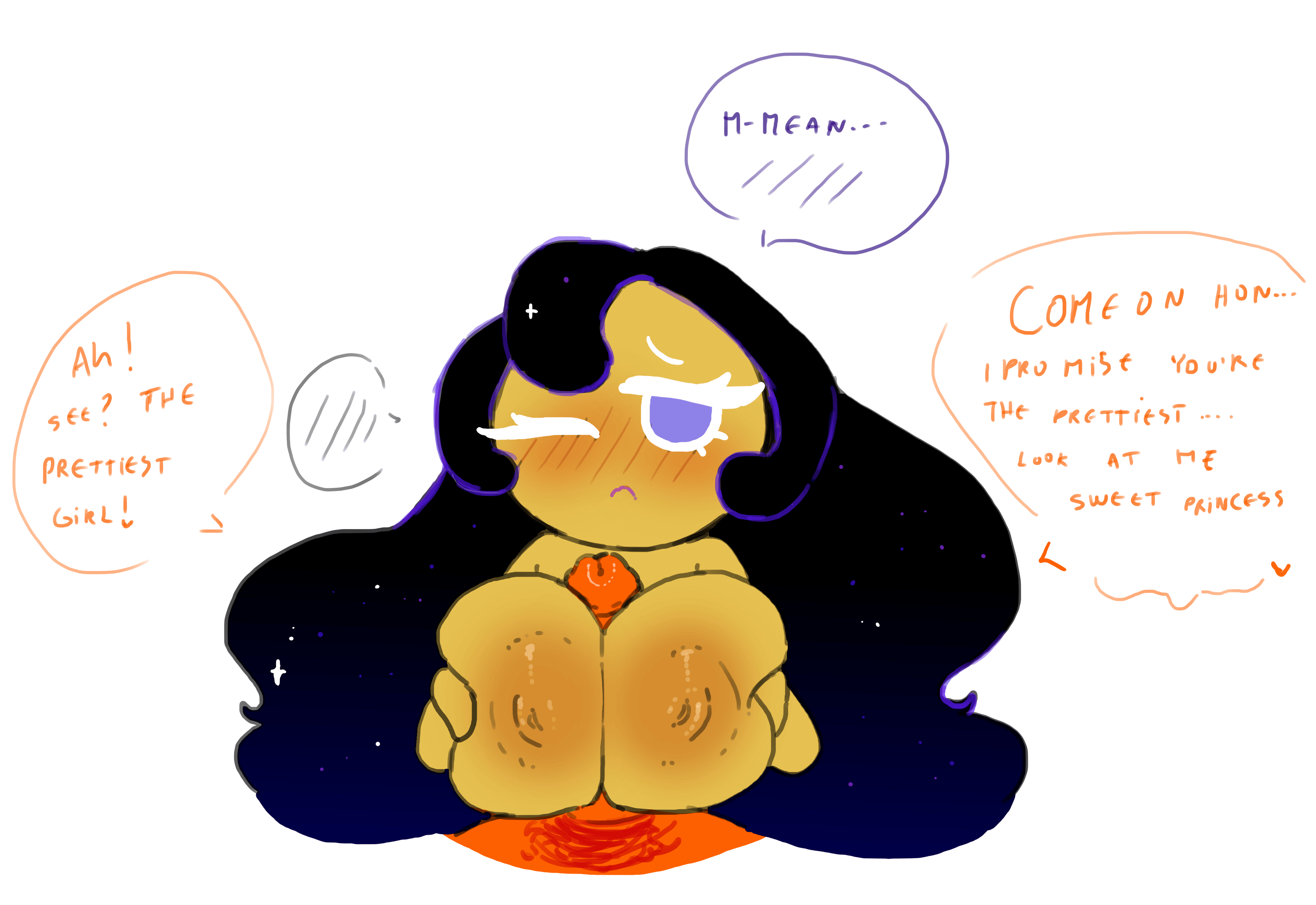 big breasts, boobjob, breasts, cookie run, cookie run kingdom, female, female focus, female/male, fire spirit cookie, flustered, long hair, loving couple, magpieredd, moonlight cookie, nude, paizuri, praise, sex