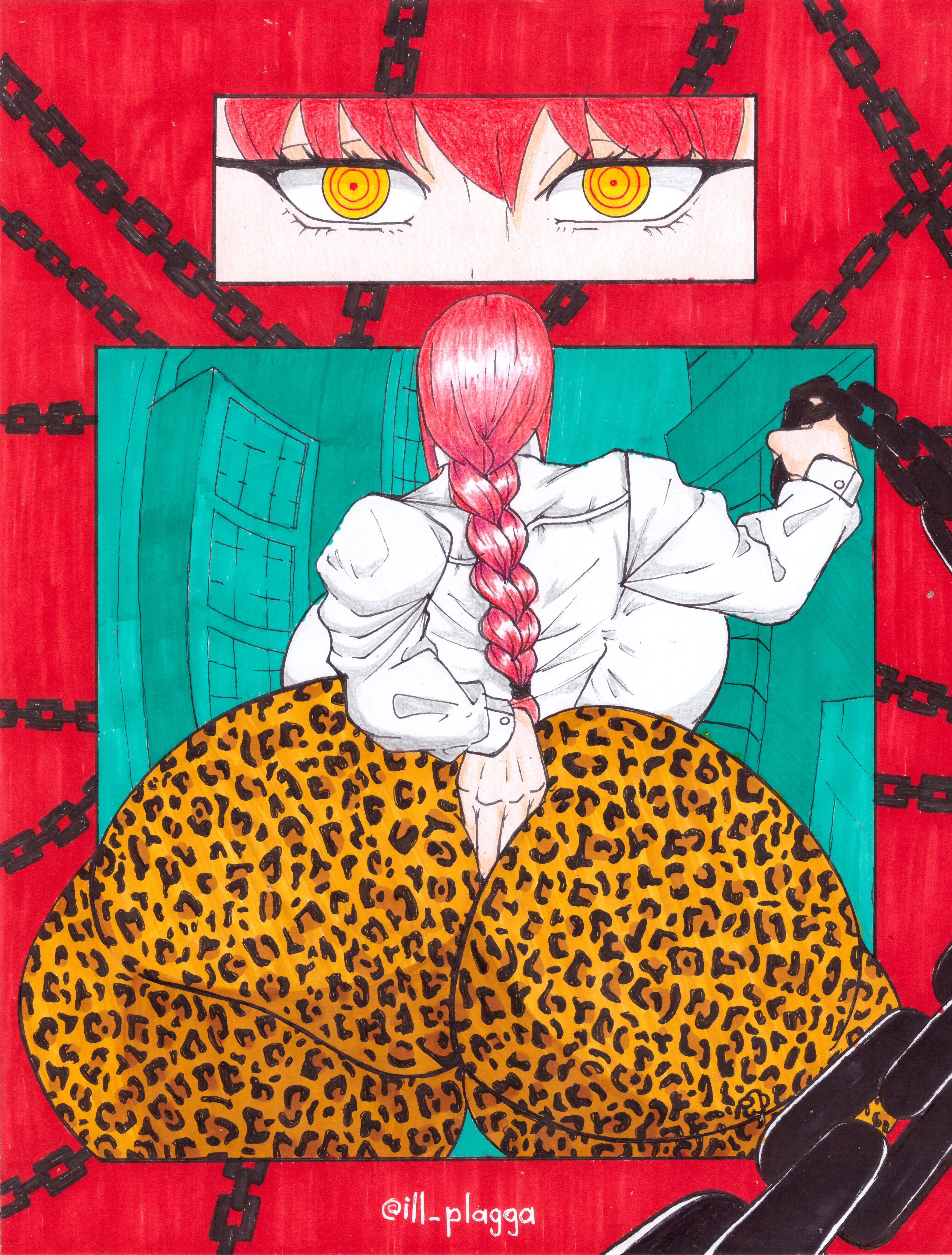 ass, big ass, bottom heavy, butt digging, chainsaw man, digging up in they ass, fat ass, female, fingering, fingering self, forbidden pants, gigantic ass, huge ass, ill plagga, makima (chainsaw man), submissive pov, thick ass, vitrioil the doctor