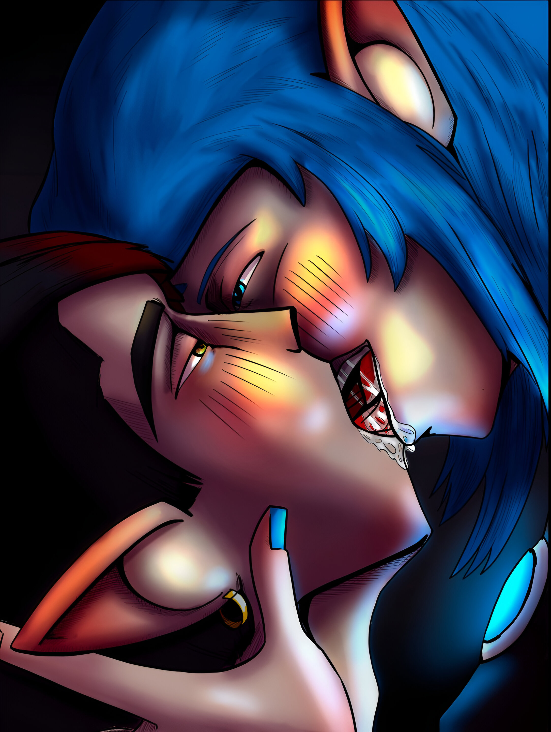 cloe (desafio champions sendokai), desafio champions sendokai, dirty thoughts, female, horny, horny female, horny male, kissing, lon (desafio champions sendokai), male, sendokai, sendokai champions