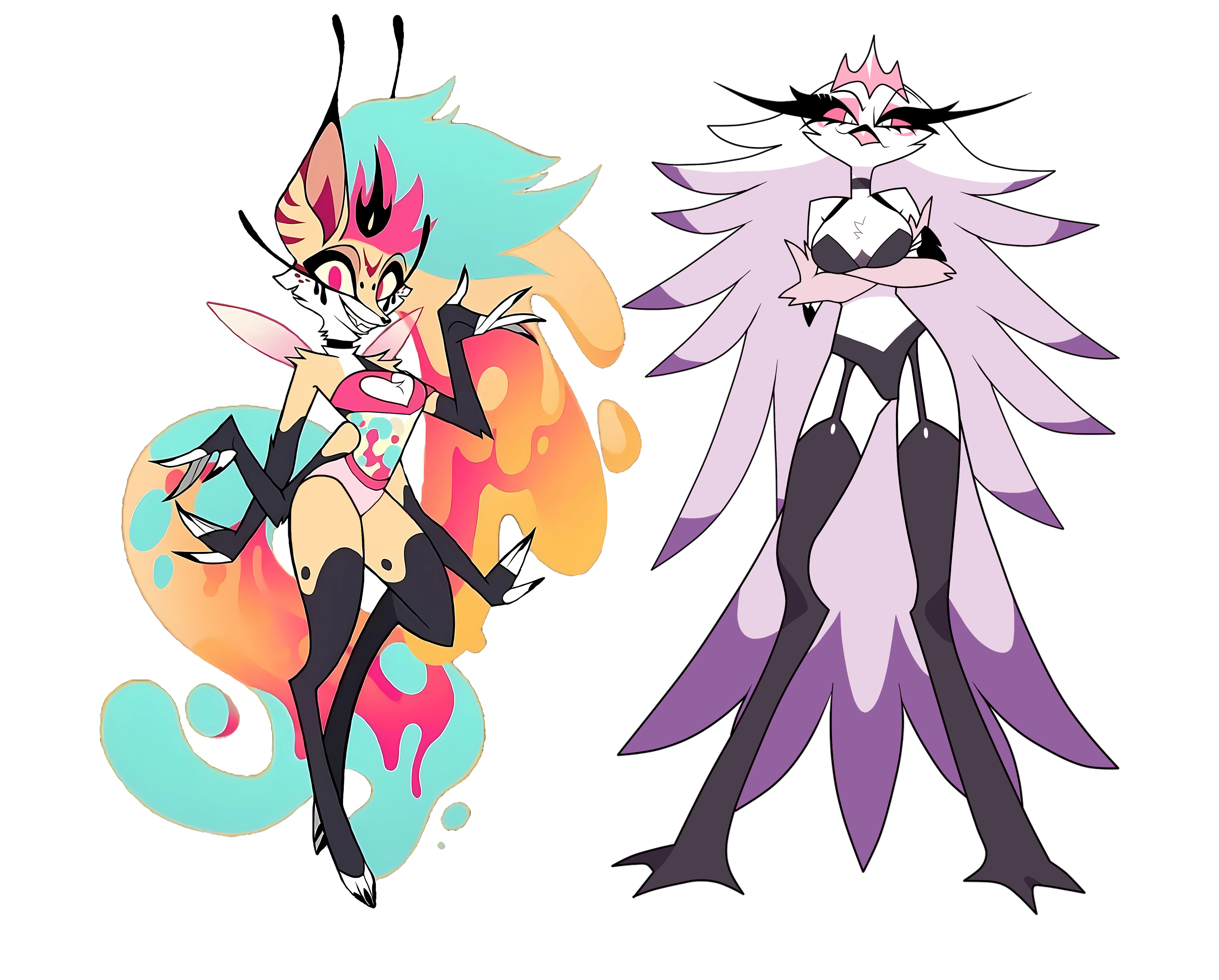 accurate art style, female, helluva boss, queen bee-lzebub (helluva boss), stella (helluva boss), vivienne medrano, vivziepop