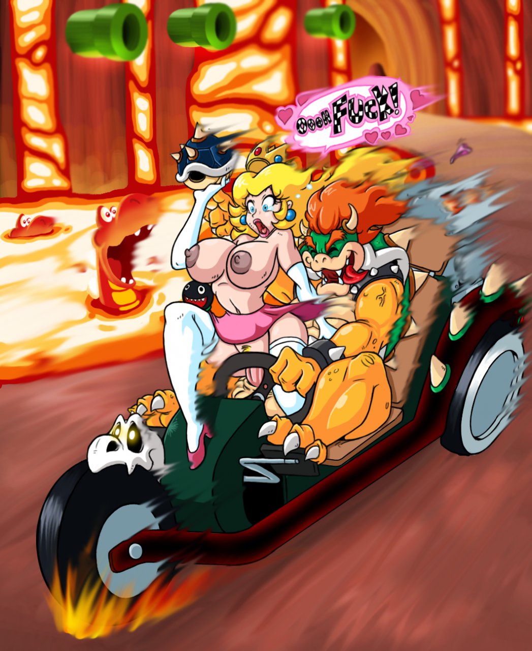 2012 blargg blonde_hair blue_eyes bowser bracelet breasts cave claws closed_eyes crown ear_piercing earring elbow_gloves english_text erection female gloves hair heart heels high_heels hindpaw horn huge_breasts human humanoid jewelry kart koopa lava lips long_hair lordstevie male mario_(series) mario_kart navel nintendo nude open_mouth orange orange_hair paws penetration penis piercing princess princess_peach pubic_hair racing riding royalty sex shell shoes sitting skirt spiked_bracelet spikes stockings straight tears text tongue tongue_out turtle vaginal_penetration veins video_games volcanic_setting warp_pipe yellow