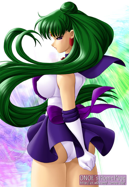 bishoujo_senshi_sailor_moon clothing female green_hair medium_breasts onoe panties sailor_pluto setsuna_meiou skirt