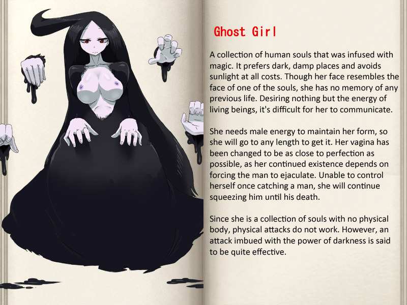 black_hair breasts character_profile ghost mon-musu_quest! monster_girl monster_girl_quest multi_extremity multi_hand official_art translated