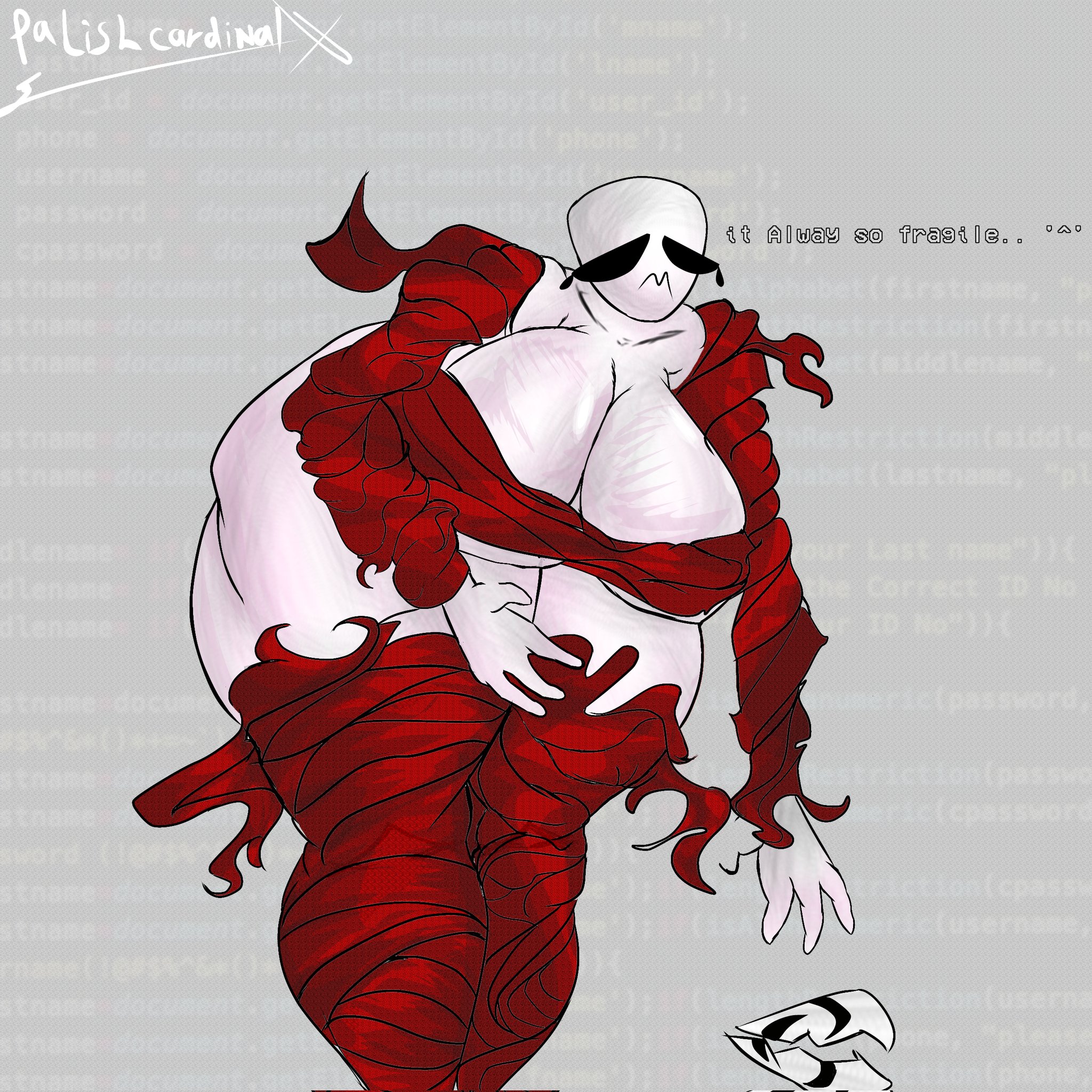 1female, 1females, 1girl, 1girls, boobs, boobs bigger than head, digital circus, female, female focus, female only, gangle (the amazing digital circus), glitch productions, milf body, solo, the amazing digital circus, thick thighs