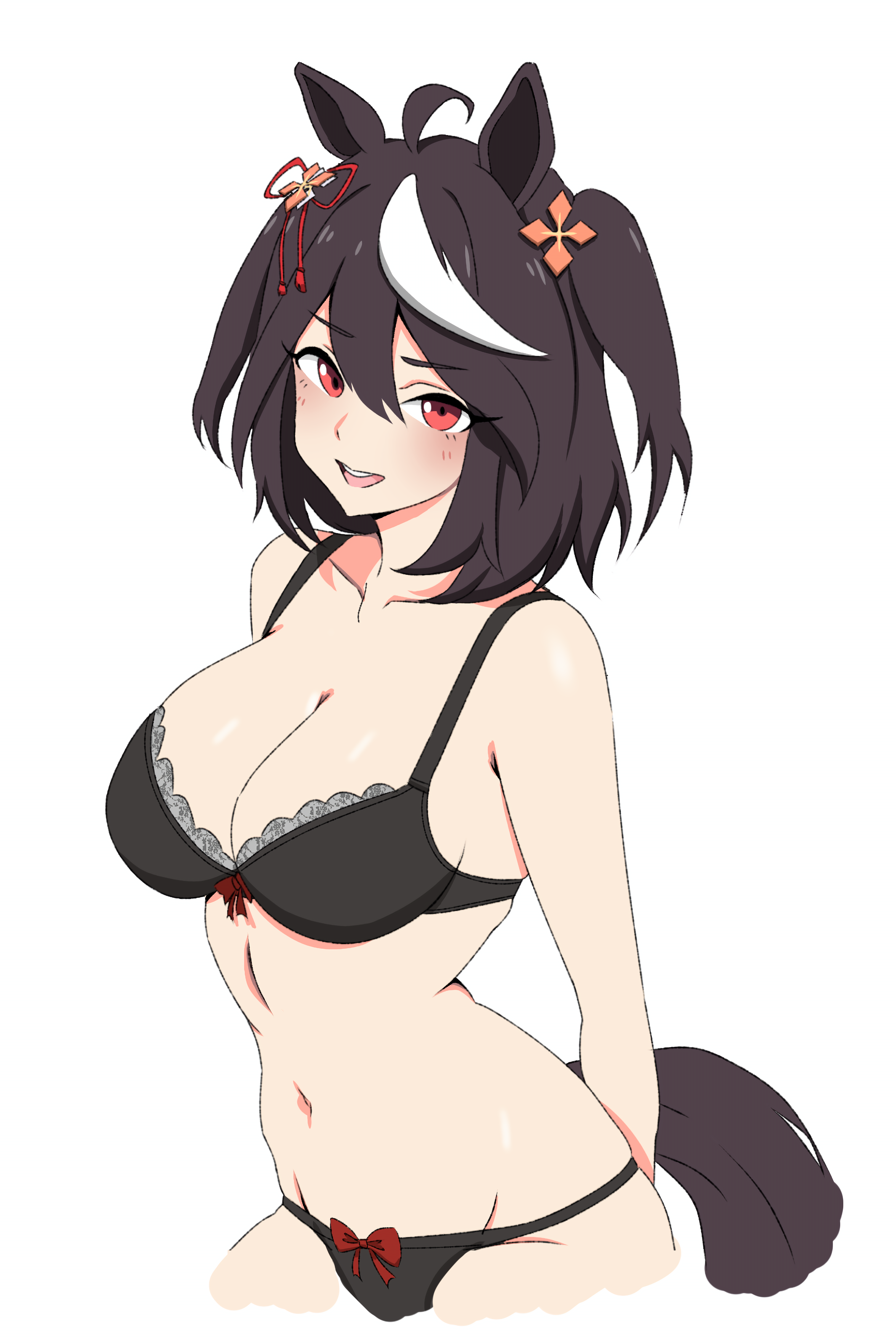black lingerie, kitasan black (umamusume), lingerie, umamusume, umamusume pretty derby