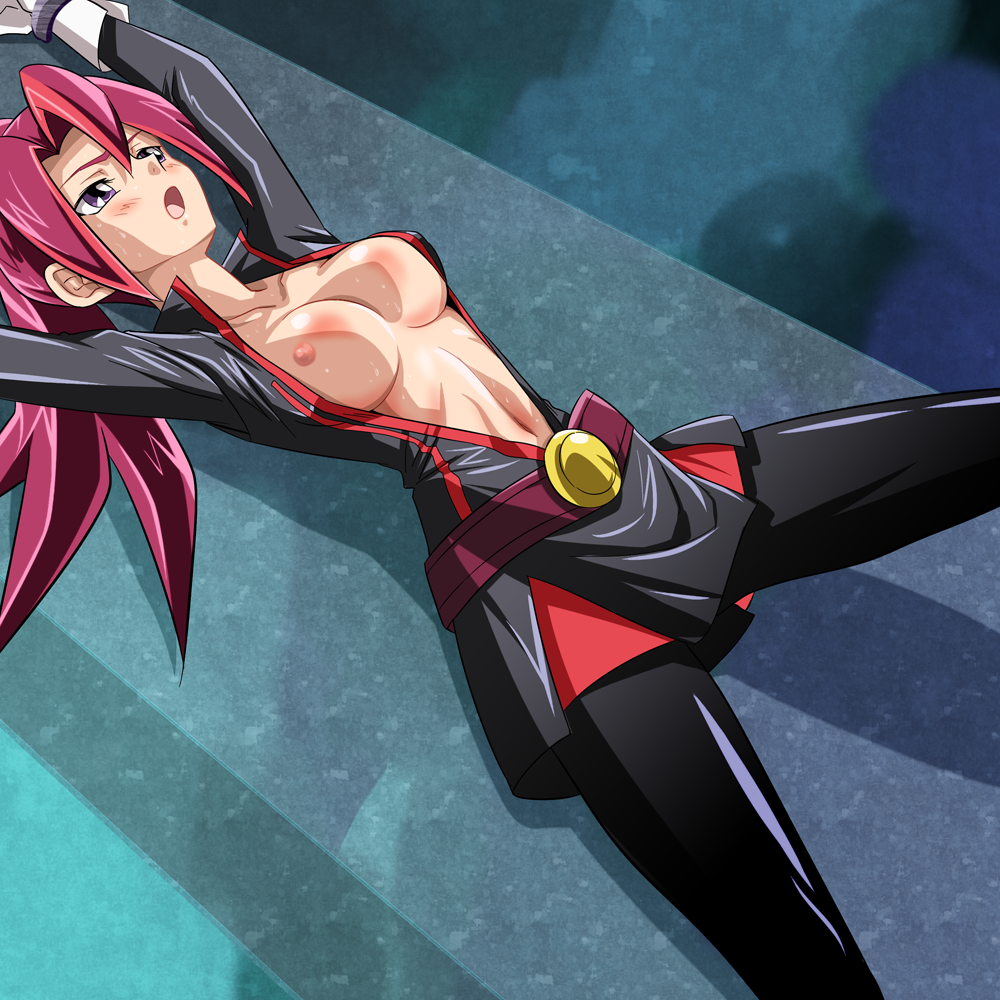 blush kari_tsukumo purple_eyes red_hair tagme tsukumo_akari yu-gi-oh! yu-gi-oh!_zexal