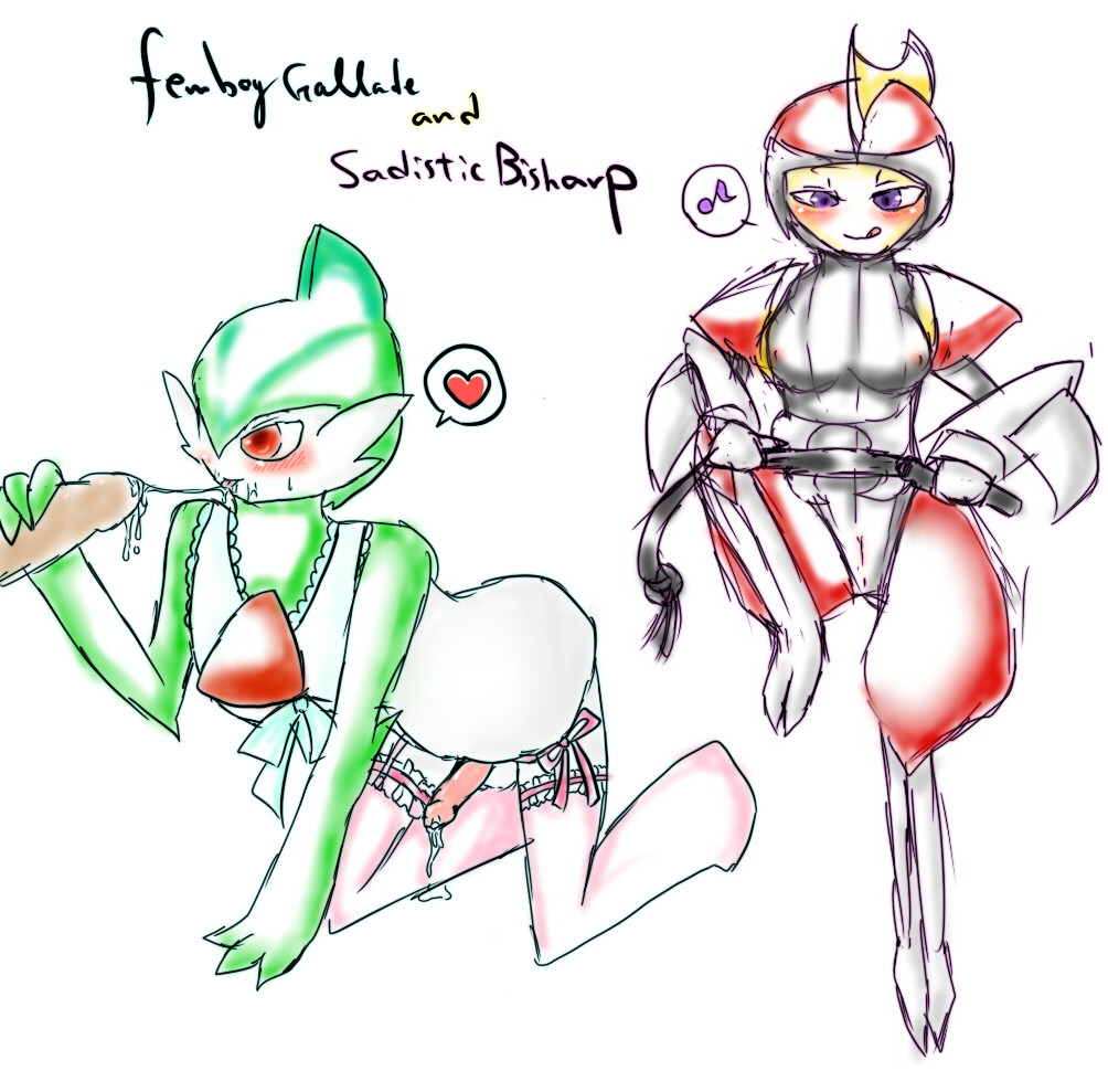 1boy 1girls anus bisharp blush breasts cum fellatio female gallade girly male nintendo oral oral_sex pokémon_(species) pokemon pokemon_(species) pussy sex