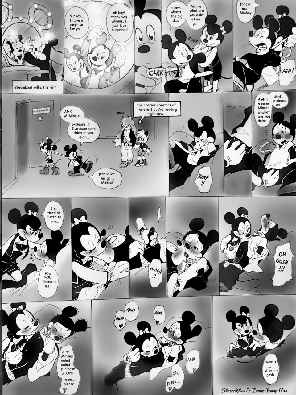 anthro bondage bound bra breasts brush collar comic disney domination female female_domination femdom handjob house_of_mouse kissing leash licking male malesub masturbation mickey_mouse minnie_mouse mouse nipple_licking penis public_domain rodent submissive twistedterra