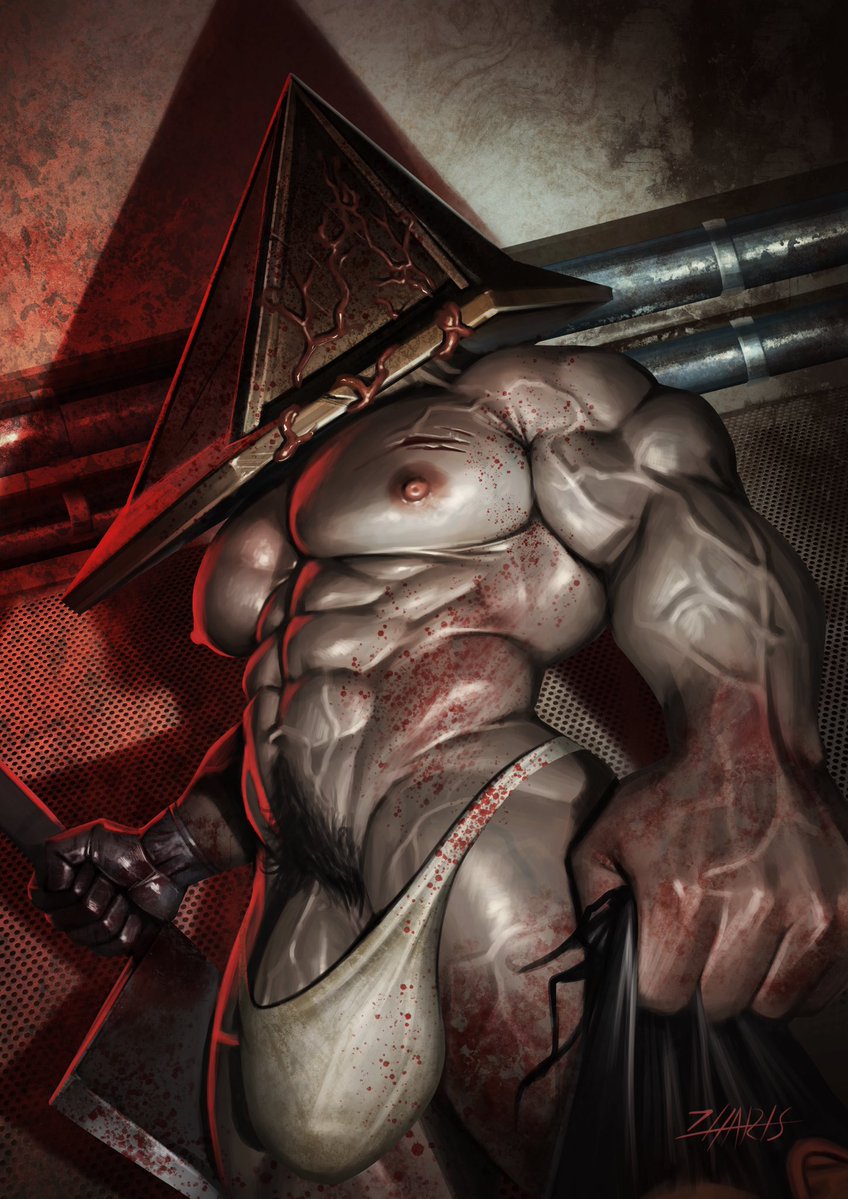 bara, big pecs, big penis, blood, bulge, cock, dick, halloween, huge cock, male, male only, muscular, muscular male, penis, pyramid head, silent hill, solo, solo focus, solo male, thick penis, thong, veiny, veiny penis, yaoi, zharts