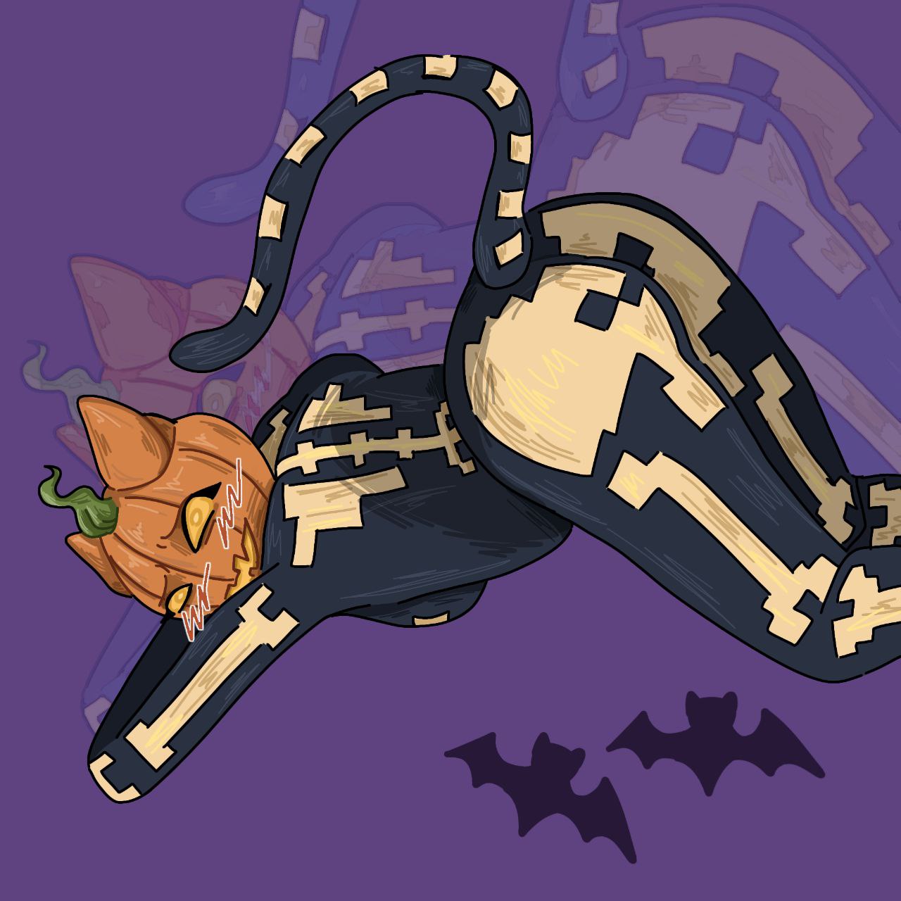 ass focus, doggy style, female, fortnite, halloween, halloween costume, pumpkin, spice (fortnite)