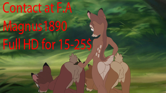 anthro anthro_only anthrofied bambi_(character) bambi_(film) cervine cub deer disney faline ronno testicles