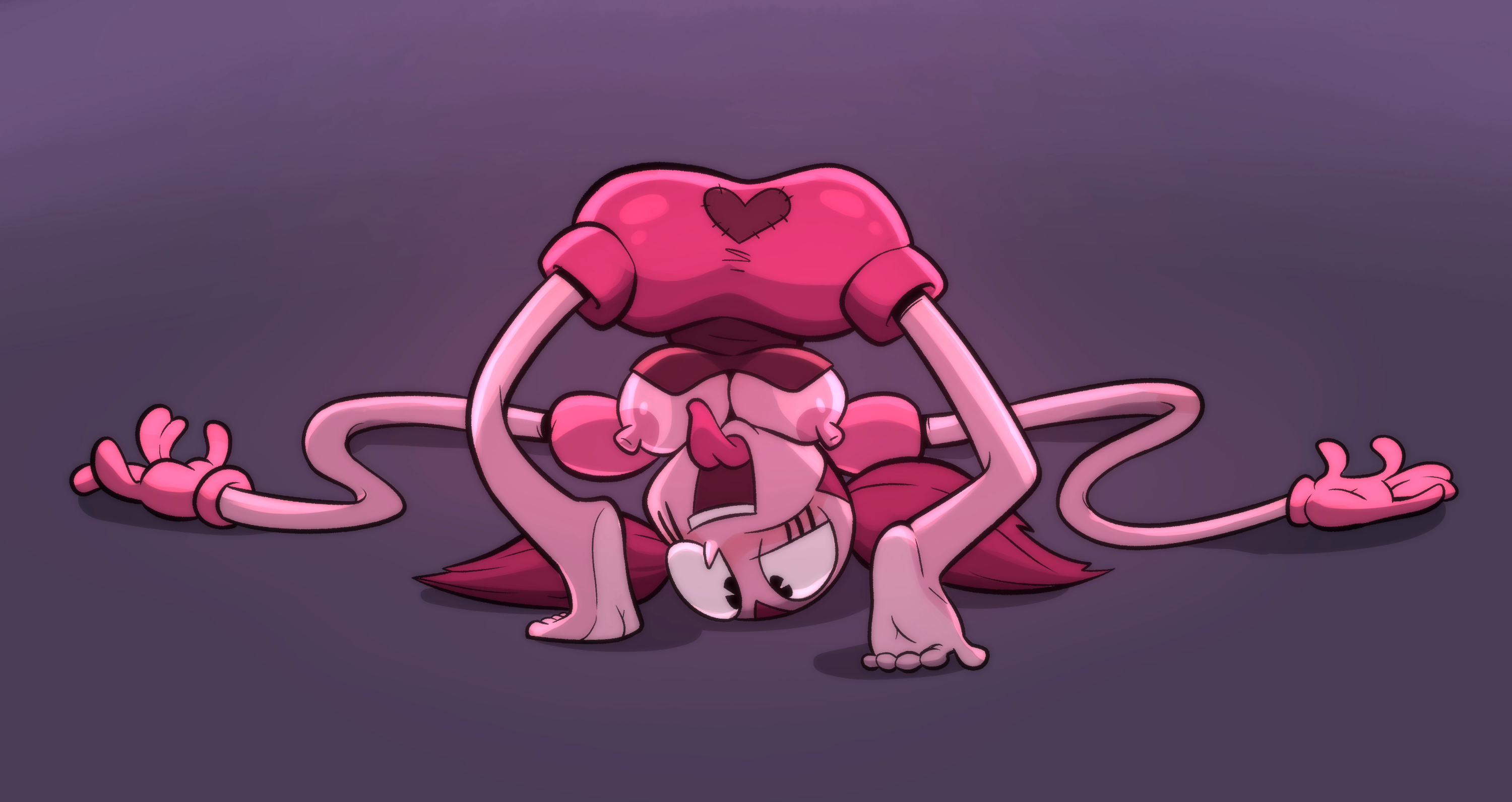 ahe gao, ahegao face, barefoot, breasts, breasts out, female, gem (species), gemharvest, shoes removed, solo, solo female, solo focus, spinel (steven universe), steven universe, steven universe: the movie, stretchy, tagme, topless, topless female, yoga pose