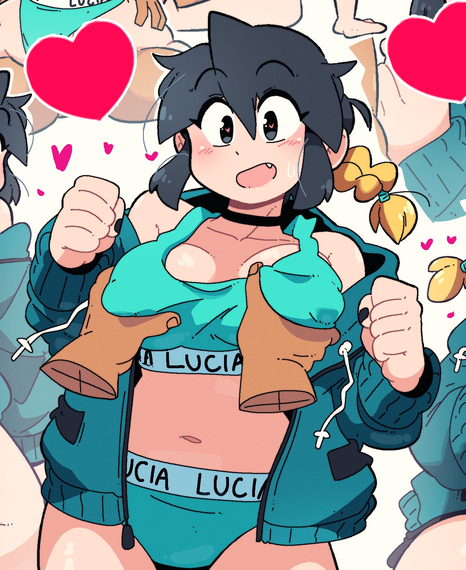 bra, breasts, female, groping breasts, lucia (scott malin), original, original character, panties, scott malin, tagme