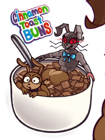 2024 anthro arched_back ass ass_up big_butt blue_bow bow_tie bowl breasts brown_body brown_eyes bubble_butt buckteeth cinnamon_toast_crunch container cutlery dairy_products digital_media_(artwork) duo eyelashes female femboy five_nights_at_freddy's five_nights_at_freddy's:_help_wanted five_nights_at_freddy's:_security_breach food glitchtrap grey_body imminent_sex kitchen_utensils lagomorph leporid low_res male male/female mammal milk milk_bath mostly_nude multicolored_body nanocorpx rabbit rabbit_ears red_eyes scut_tail short_tail simple_background spoon surprise surprised surprised_expression surprised_face tail teeth tools two_tone_body vanny_(fnaf) whiskers white_background white_body