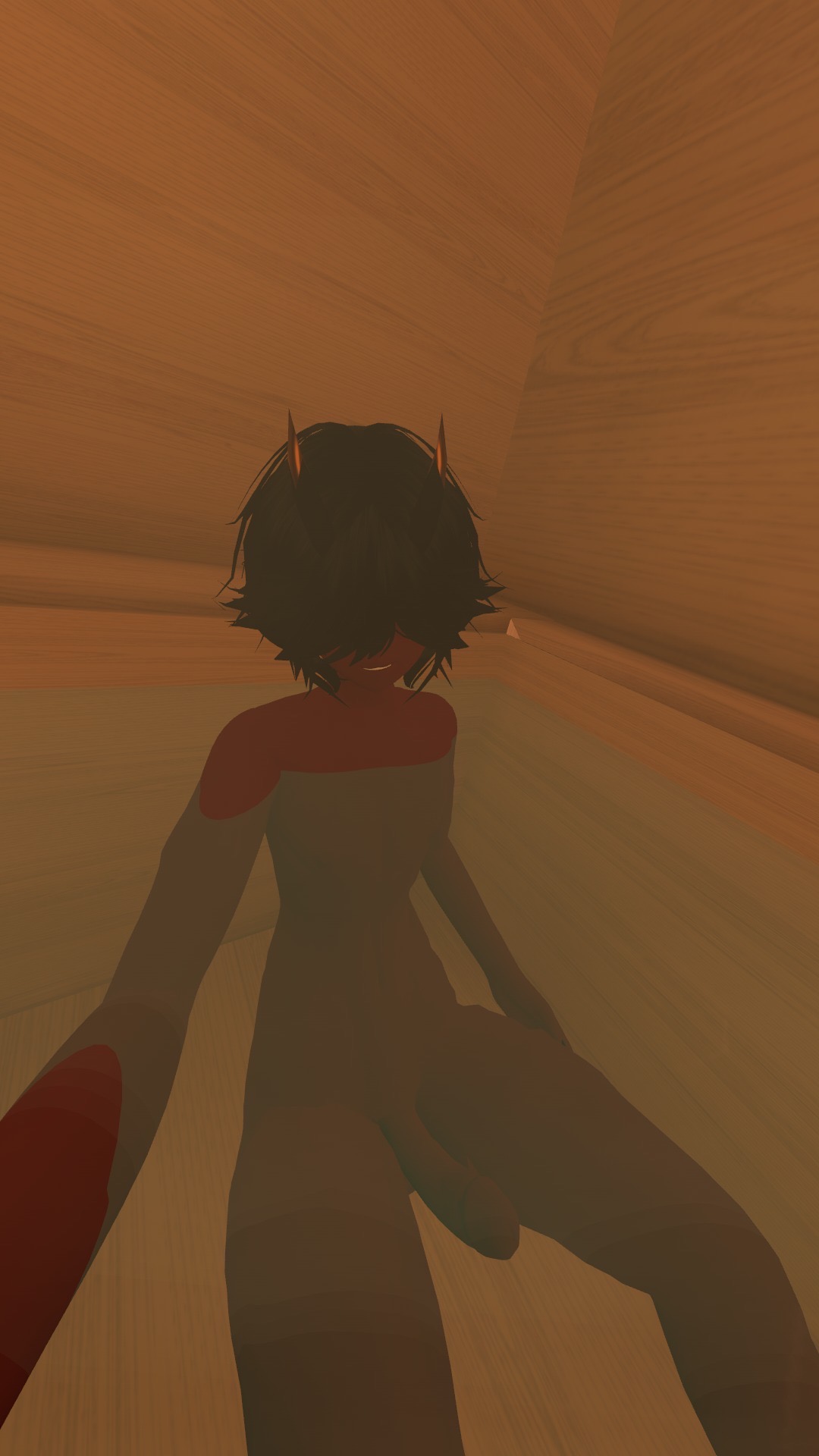 bath bathing bathroom bathtub black_hair brat bratty cocky cocky_smile demon demon_boy demon_horns erect_penis erection femboy hard_on incubus male nude penis red_skin solo solo_male steam vrcfemboy vrchat vrchat_avatar