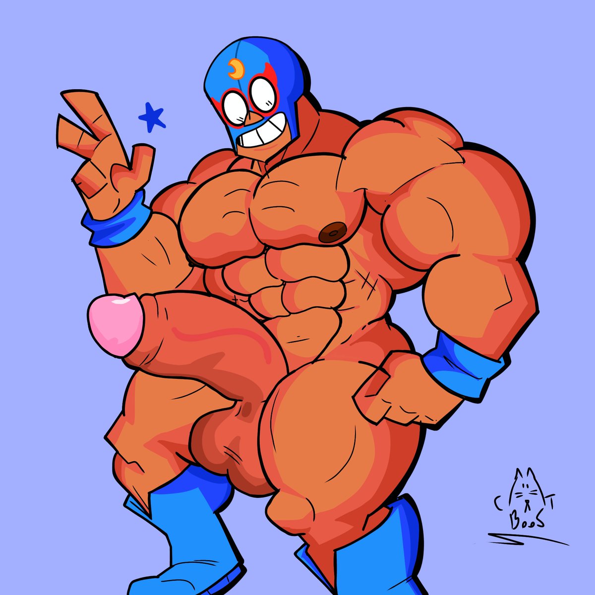 brawl stars, el primo (brawl stars), gatoconchamba, gay, male