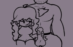 1boy, 1girls, age difference, animated, animated gif, body hair, daddy dearest, daughter, edit, erect penis, erection, father and daughter, female, friday night funkin, gif, girlfriend (friday night funkin), handjob, incest, lowres, male, male/female, masturbating, masturbation, penis, size difference, third-party edit
