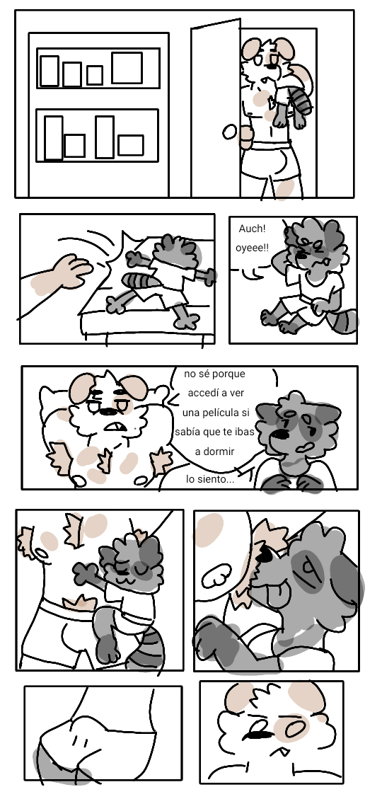 armpit_hair body_hair canid canine canis clothing domestic_dog duo erection erection_under_clothing male male/male mammal nipples pecs procyonid pubes raccoon sniffing